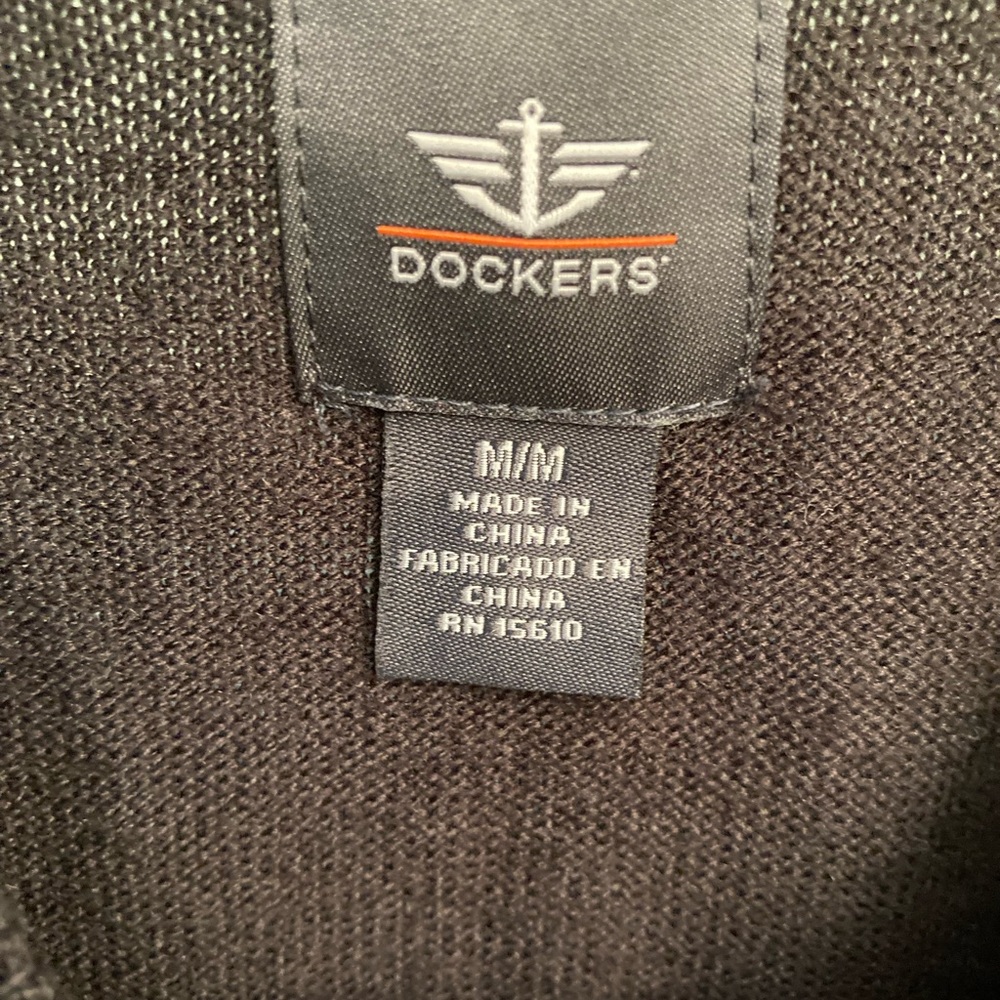 Classy preppy Dockers dark grey v-neck sweater vest - Picture 2 of 5